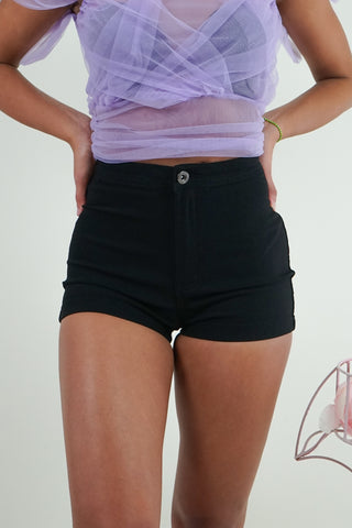 RE-STOCKED Black Sequin Front Shorts