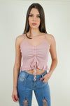 Hot Pink Bnded Tulle Top