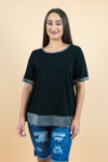 Black Long Sleeves Wrap Sweater (One size)