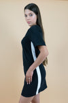 Black Short Sleeves A-Line Shift Dress