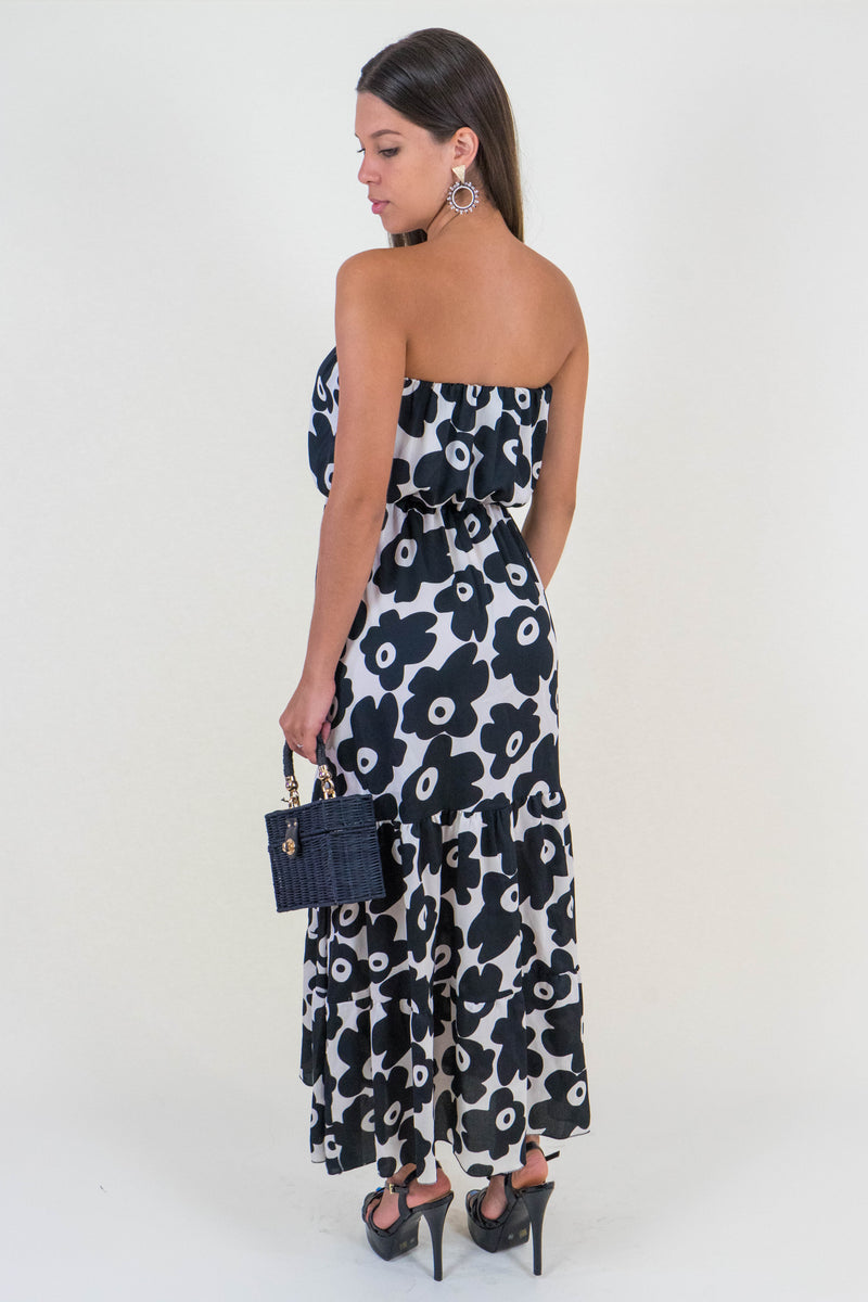 Black and White Floral Dress