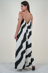 Black and White Stripes Maxi Dress