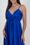 Blue Side Slit Maxi Dress