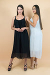 Delicate Black Unlined Romantic Long Dress