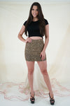Gold Sequin Min Skirt