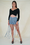 Tropical Print Midi Skirt