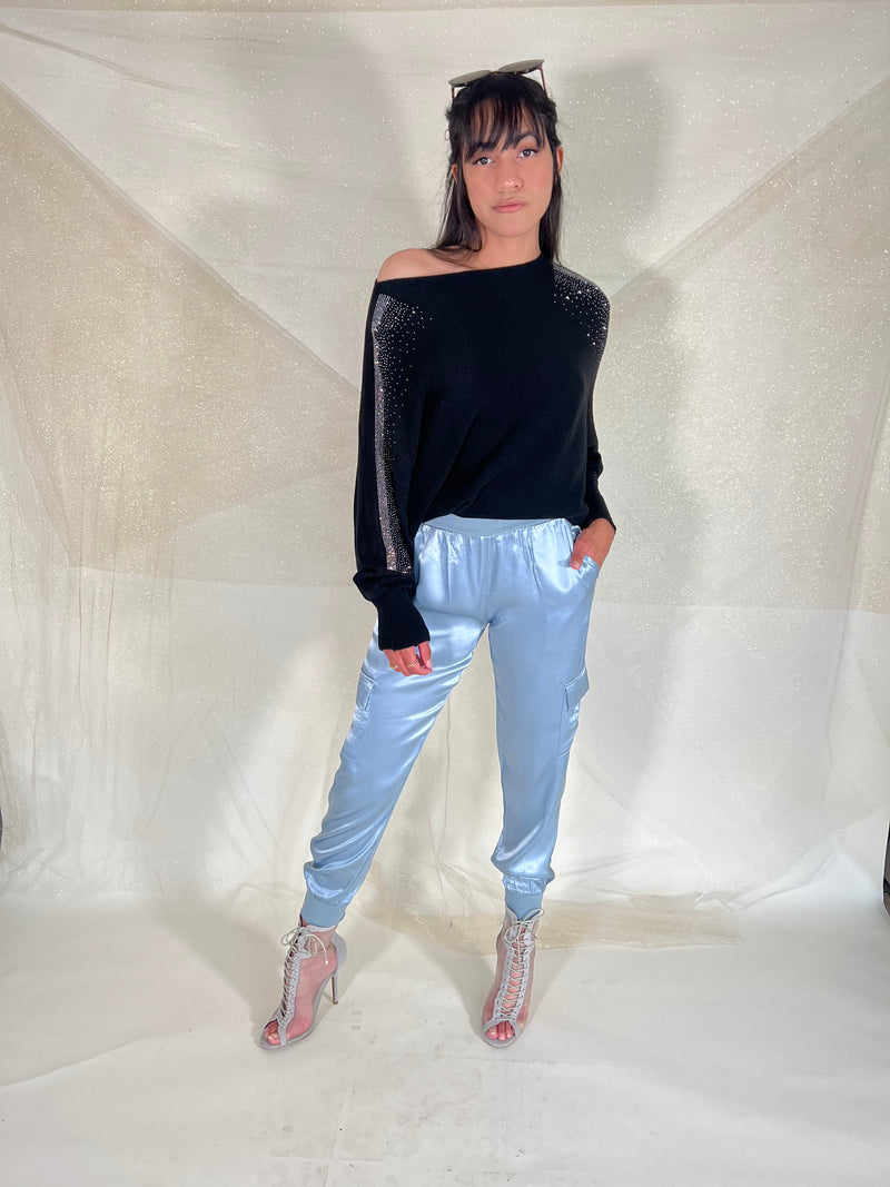 Blue 2025 silk joggers