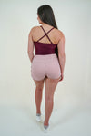 Mauve Pink Sequin Shorts