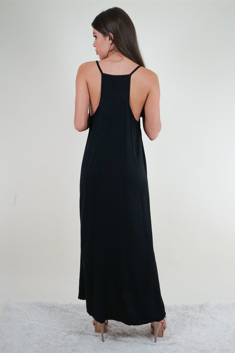 Paradise Sequin Black Maxi Dress