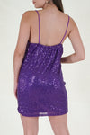 Purple Sleeveless Sequin Dress