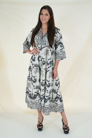 One Shoulder Print Maxi Dress